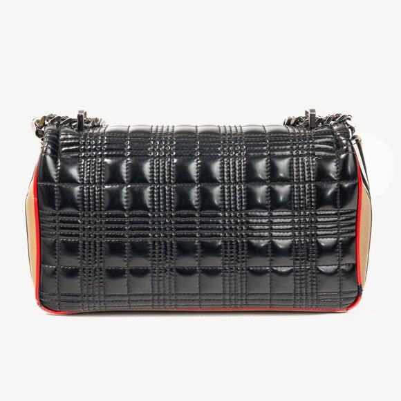 Burberry Lola Small Black Quilted Leather Icon-Stripe Shoulder Bag - Picture 4 of 13